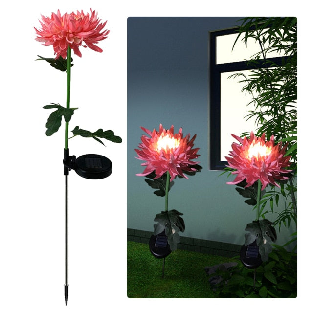 Lampe solaire LED Lighteme, chrysanthème artificiel (lot de 3)