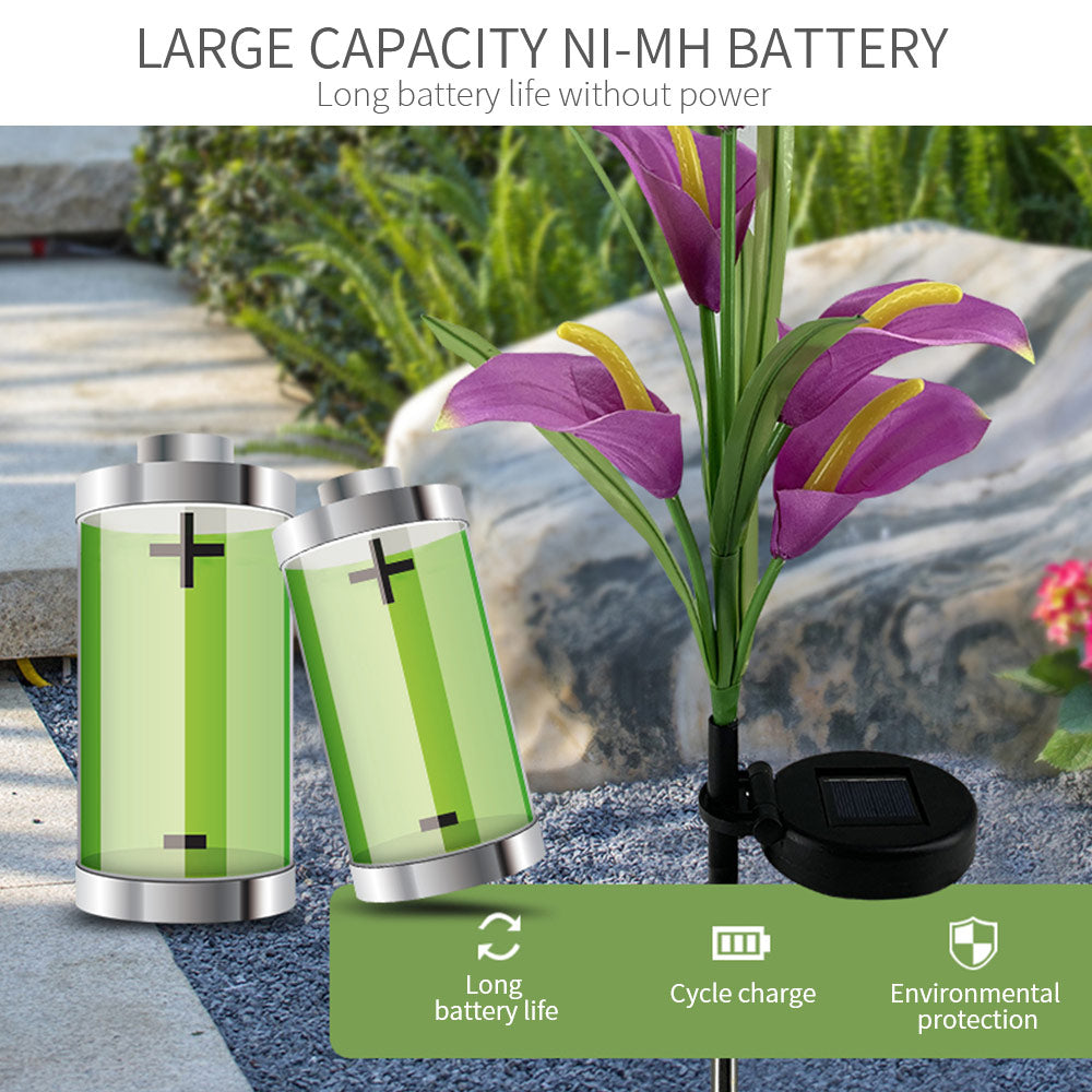 Lot de 4 lampes solaires à LED 4 couleurs Calla commun Lighteme 