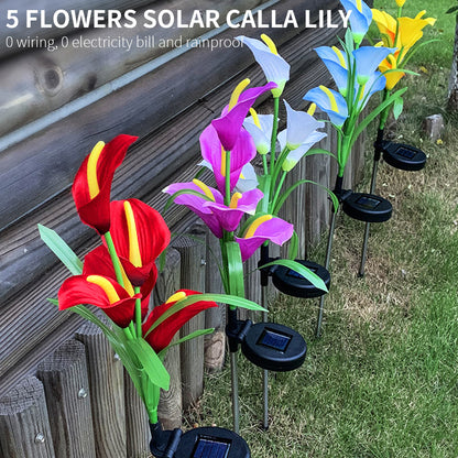 Lot de 4 lampes solaires à LED 4 couleurs Calla commun Lighteme 