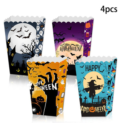 Lot de 4 boîtes à pop-corn Halloween Lighteme