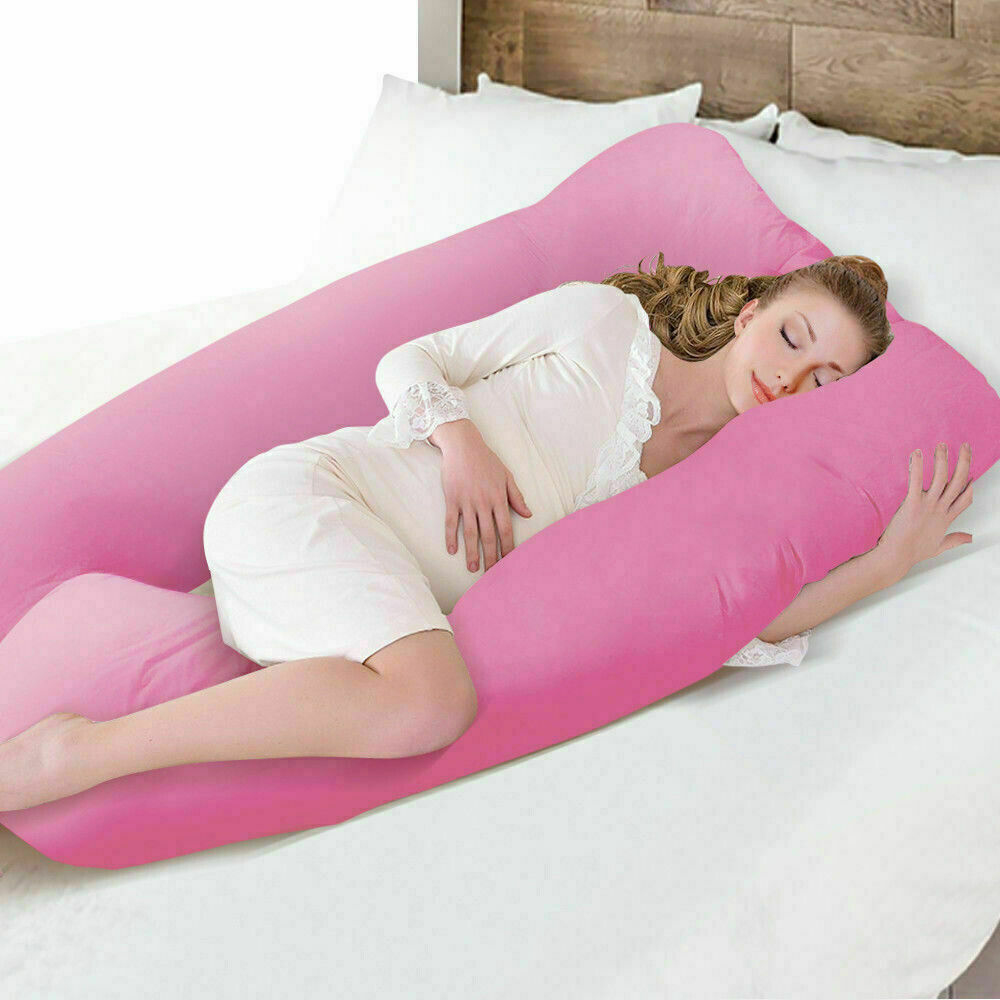 Lighteme All Night Sleep Pregnancy U Pillow with Pillowcase