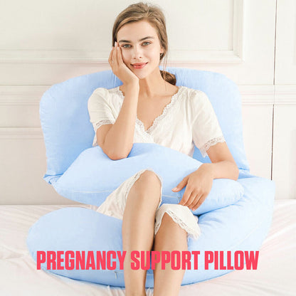 Lighteme All Night Sleep Pregnancy U Pillow with Pillowcase