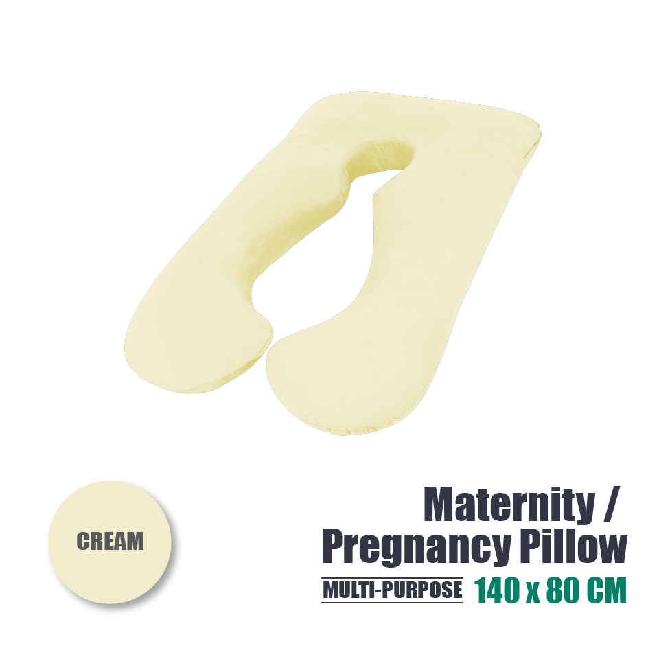 Lighteme All Night Sleep Pregnancy U Pillow with Pillowcase