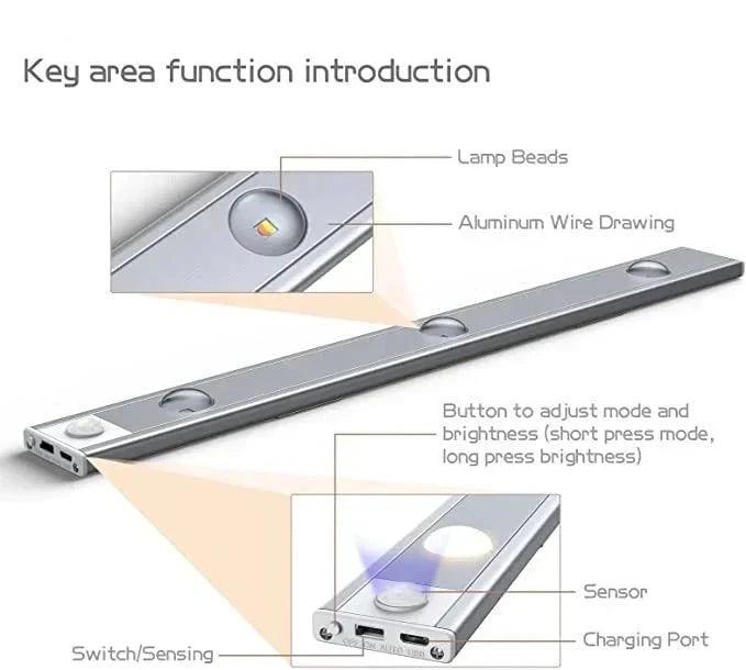 Lighteme LED wiederaufladbare kabellose selbstklebende Induktionsschrankleuchte