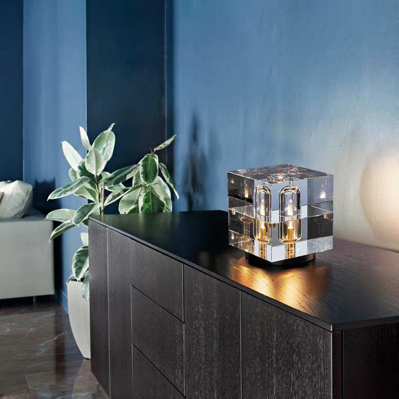 Lampe de table carrée en cristal Lighteme