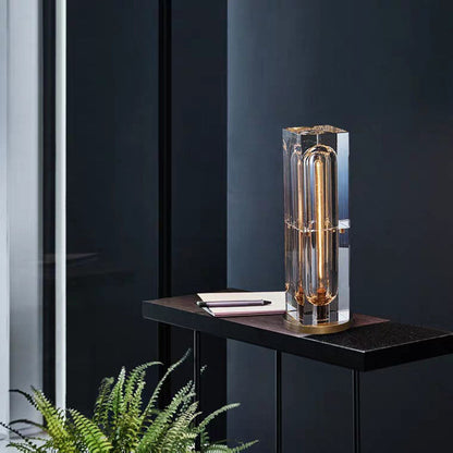 Lampe de table carrée en cristal Lighteme