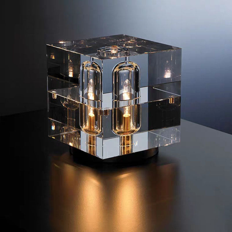 Lampe de table carrée en cristal Lighteme