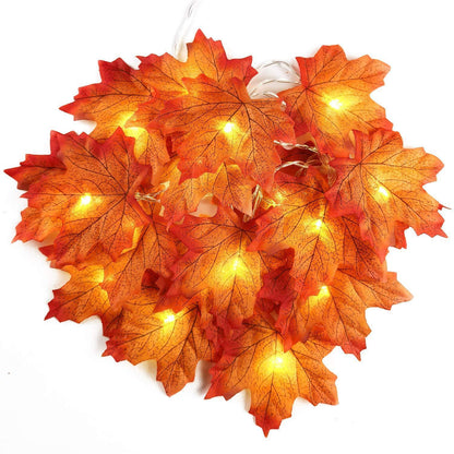 Guirlande lumineuse LED en forme de feuille d'érable pour Halloween Lighteme