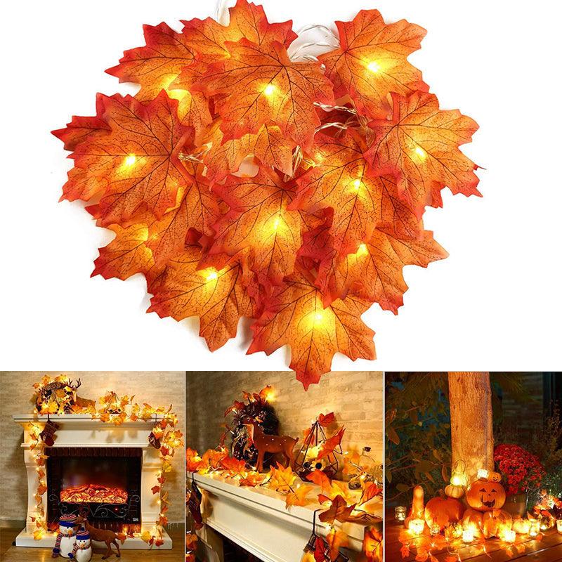 Guirlande lumineuse LED en forme de feuille d'érable pour Halloween Lighteme