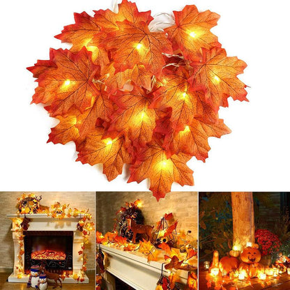 Guirlande lumineuse LED en forme de feuille d'érable pour Halloween Lighteme