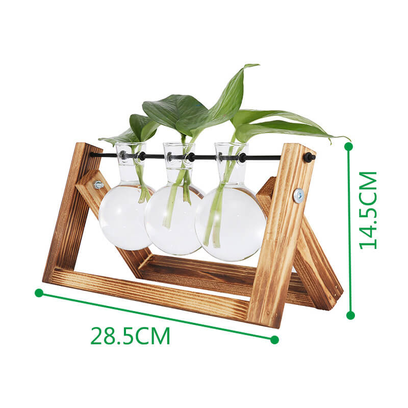 Vase hydroponique à cadre en bois Lighteme