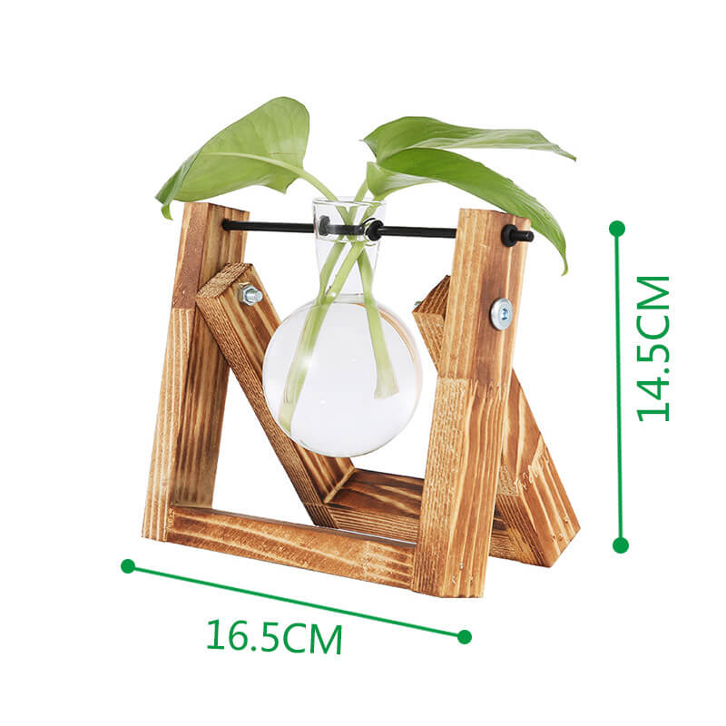 Vase hydroponique à cadre en bois Lighteme