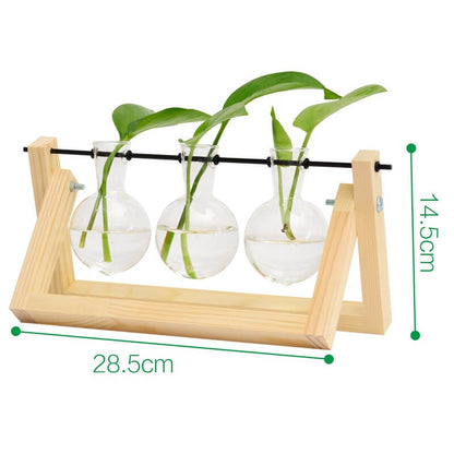 Vase hydroponique à cadre en bois Lighteme