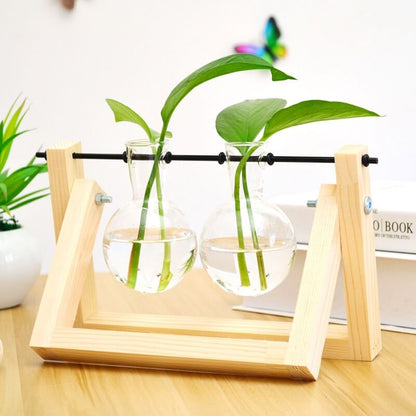 Vase hydroponique à cadre en bois Lighteme