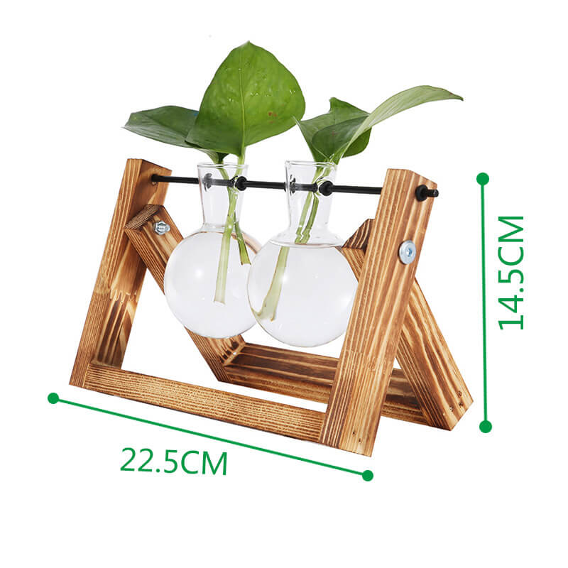 Vase hydroponique à cadre en bois Lighteme