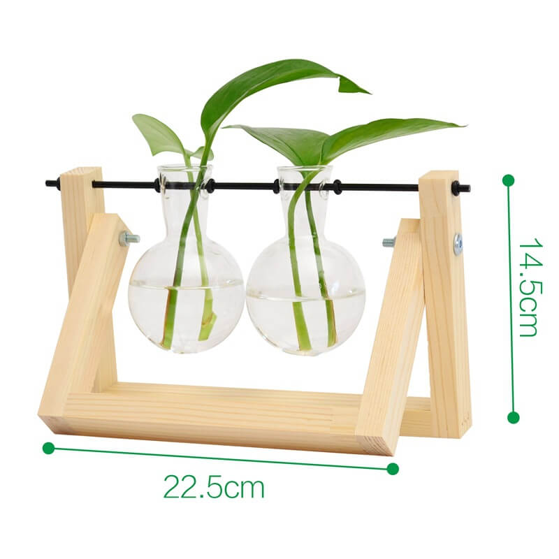 Vase hydroponique à cadre en bois Lighteme