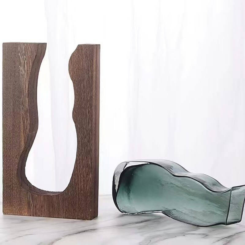Lighteme Wooden Holder Glass Vase