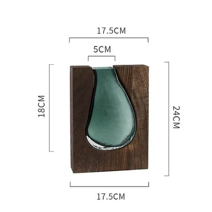 Lighteme Wooden Holder Glass Vase