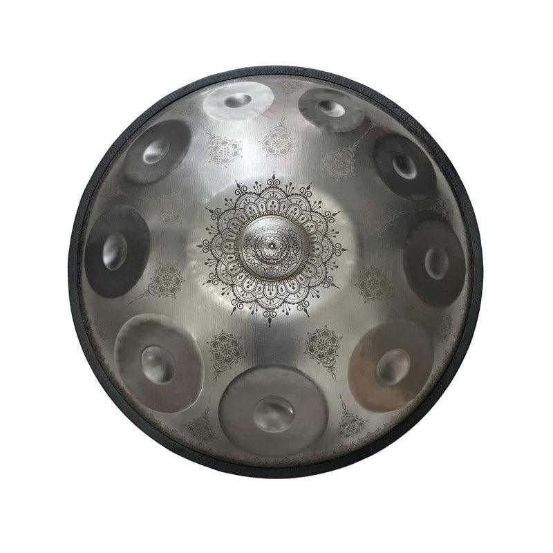 Lighteme Handmade Custom Mandala HandPan Drum D Minor Hijaz Scale 22 Inch 9/10/12 Notes Stainless Steel Percussion Instrument