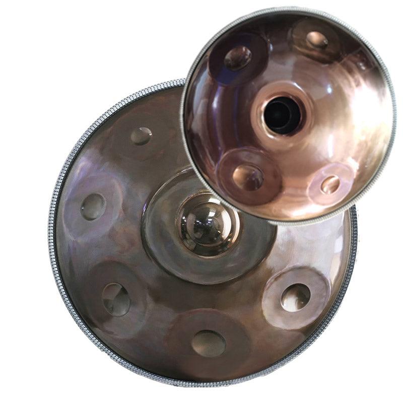 Lighteme Customized F2 Low Pygmy / F#2 Pygmy Master Version High-end Stainless Steel Handpan Drum, Available in 432 Hz and 440 Hz, 22 Inch 9/12/13/14/16/17 Notes Professional Performances Percussion Instrument