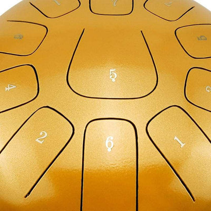 Lighteme Steel Tongue Drum | 10 Inch 11 Notes Tank Drum for Yoga & Meditation with gift set | Personalized Lettering