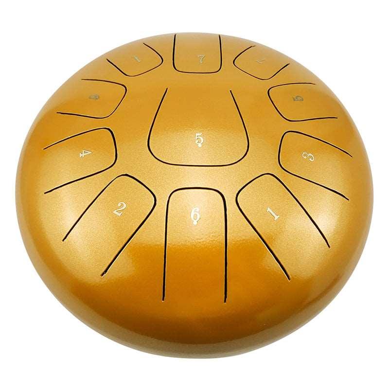 Lighteme Steel Tongue Drum | 10 Inch 11 Notes Tank Drum for Yoga & Meditation with gift set | Personalized Lettering