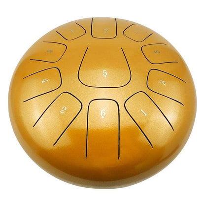 Lighteme Steel Tongue Drum | 10 Inch 11 Notes Tank Drum for Yoga & Meditation with gift set | Personalized Lettering