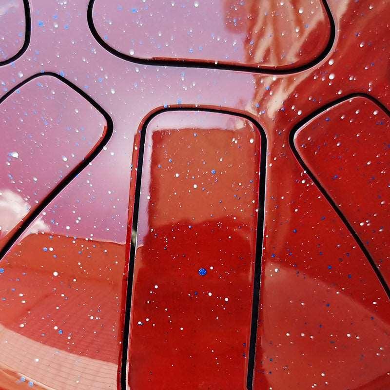 AS TEMAN Tambour à langue en acier | Tambour réservoir de la série Starry Sky pour le yoga et la méditation avec coffret cadeau | 10 pouces 11 notes rouge