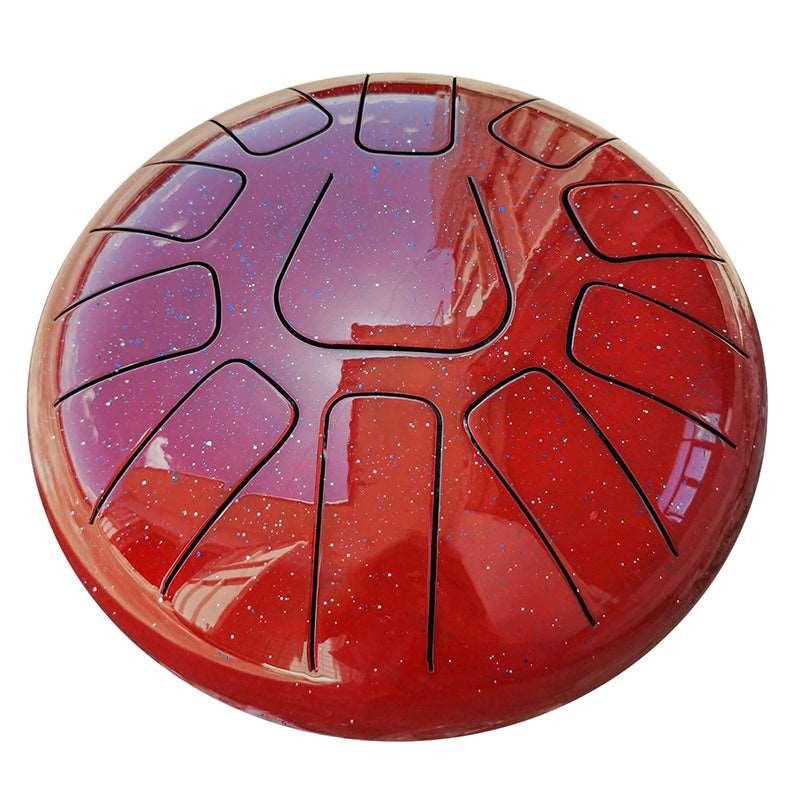AS TEMAN Tambour à langue en acier | Tambour réservoir de la série Starry Sky pour le yoga et la méditation avec coffret cadeau | 10 pouces 11 notes rouge