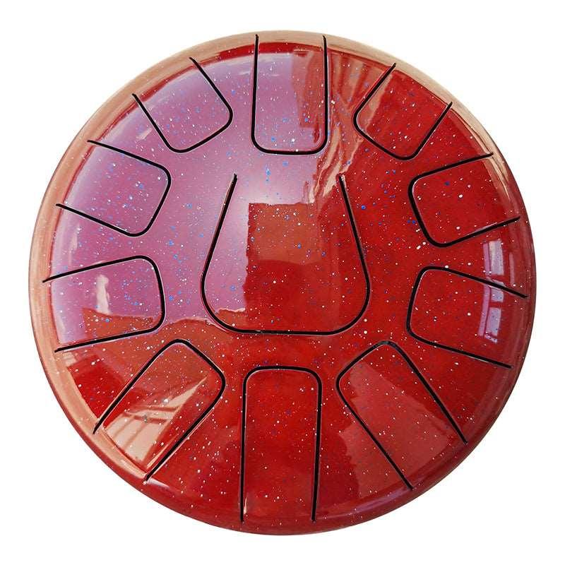 AS TEMAN Tambour à langue en acier | Tambour réservoir de la série Starry Sky pour le yoga et la méditation avec coffret cadeau | 10 pouces 11 notes rouge