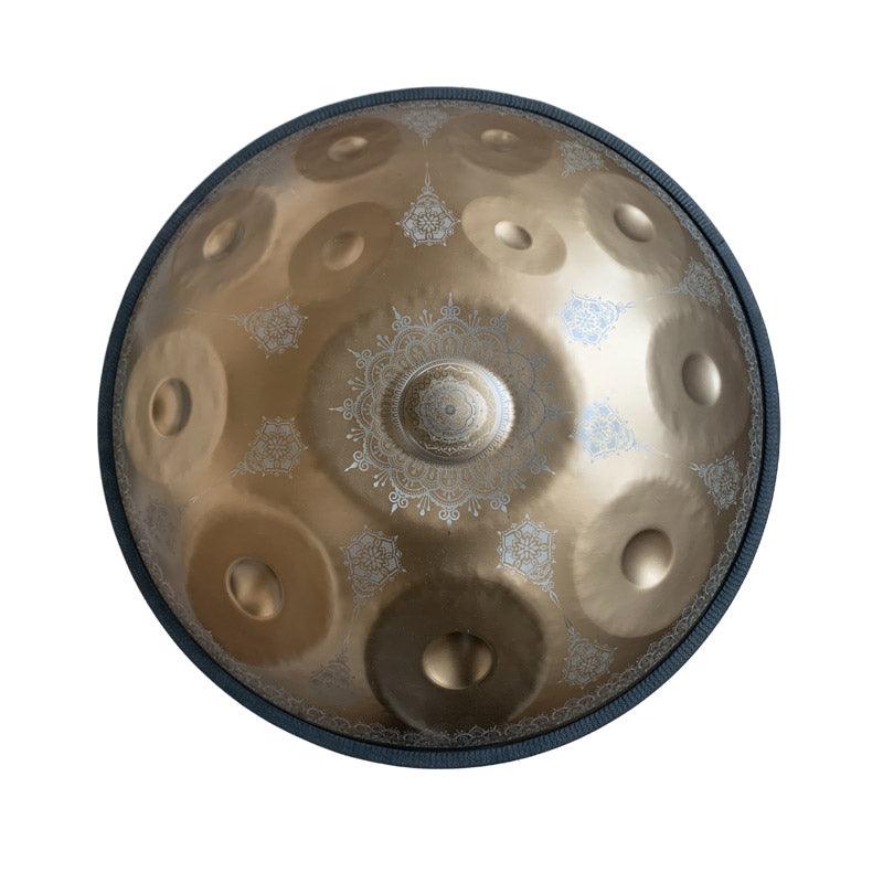 Lighteme Handmade Custom Mandala HandPan Drum D Minor Hijaz Scale 22 Inch 9/10/12 Notes Stainless Steel Percussion Instrument