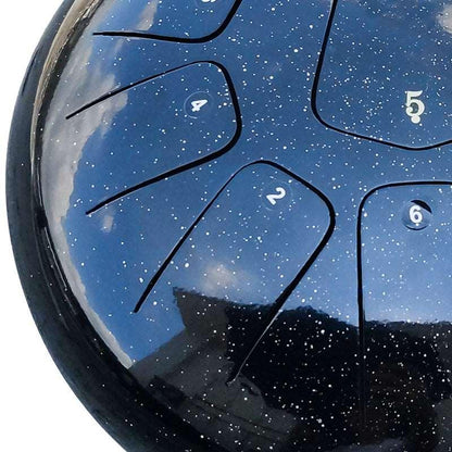 Lighteme Steel Tongue Drum | Starry Sky Series Tank Drum for Yoga & Meditation with gift set | Black multiple sizes