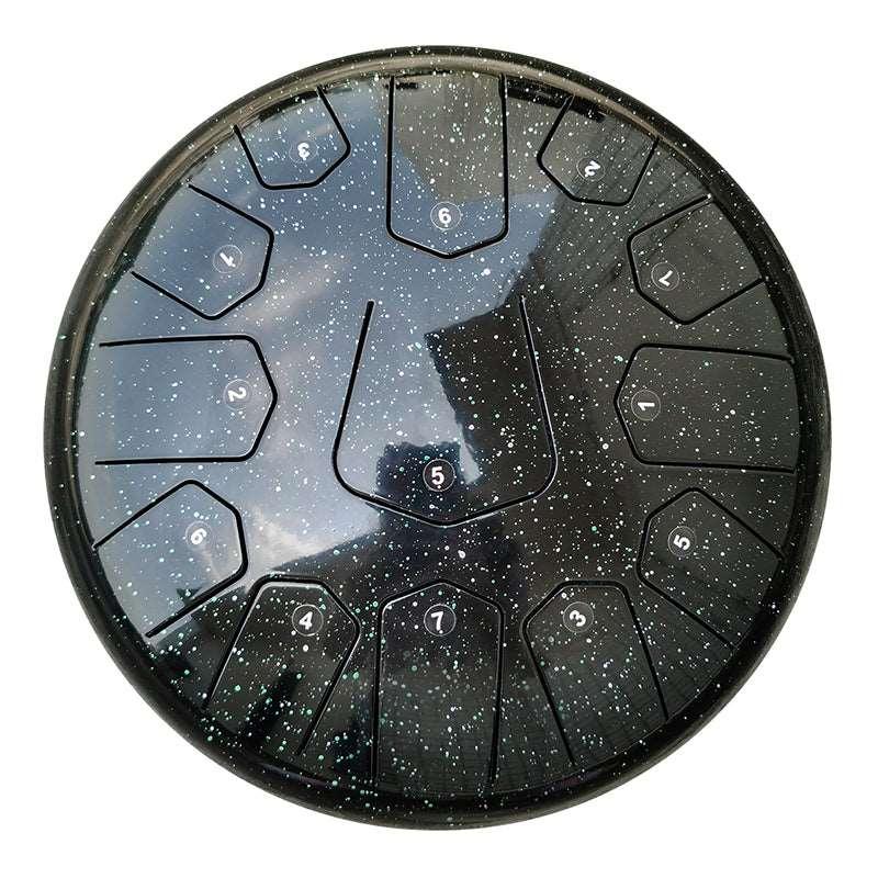 Lighteme Steel Tongue Drum | Starry Sky Series Tank Drum for Yoga & Meditation with gift set | Black multiple sizes