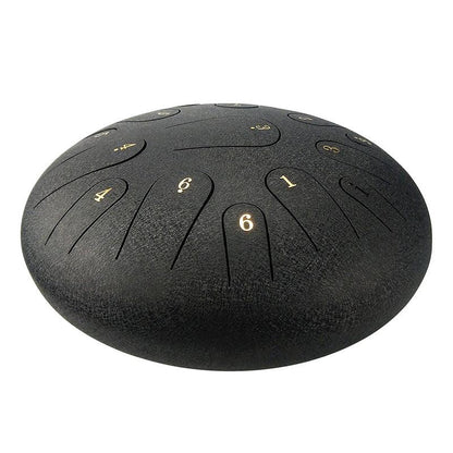 AS TEMAN Steel Tongue Drum | 12 Zoll 15 Töne Tanktrommel für Yoga & Meditation mit Geschenkset | Personalisierte Beschriftung