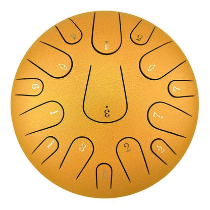 AS TEMAN Steel Tongue Drum | 12 Zoll 15 Töne Tanktrommel für Yoga & Meditation mit Geschenkset | Personalisierte Beschriftung