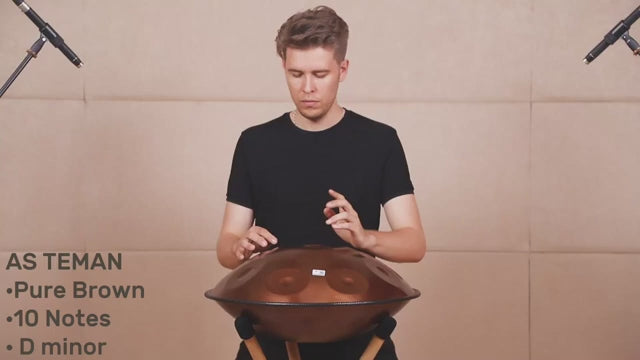 AS TEMAN Handpan Pure Brown 10 Notes D Minor Scale Hangdrum with gift set
