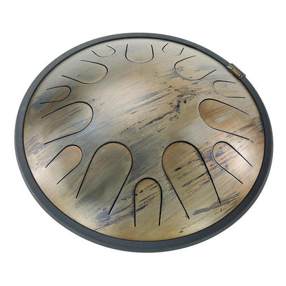 AS TEMAN Steel Tongue Drum | Saturn Universe Series Tanktrommel für Yoga & Meditation mit Geschenkset | 14 Zoll 14 Töne Golden