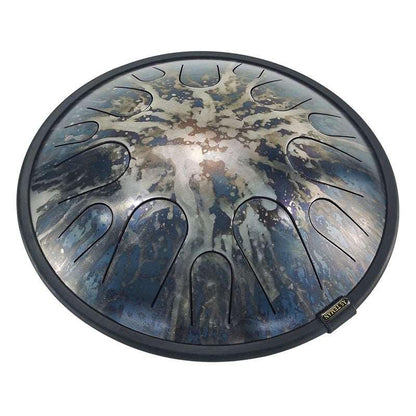 AS TEMAN Steel Tongue Drum | Starlight Universe Series Tanktrommel für Yoga & Meditation mit Geschenkset | 14 Zoll 14 Töne Blau