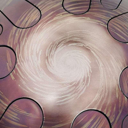 AS TEMAN Steel Tongue Drum | Black-Hole Universe Series Tanktrommel für Yoga & Meditation mit Geschenkset | 14 Zoll 14 Töne Lila