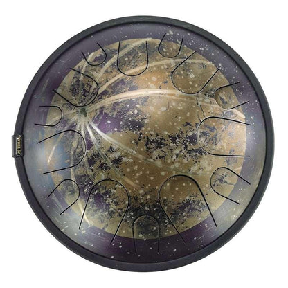 AS TEMAN Steel Tongue Drum | Moon Universe Series Tanktrommel für Yoga & Meditation mit Geschenkset | 14 Zoll 14 Töne Golden