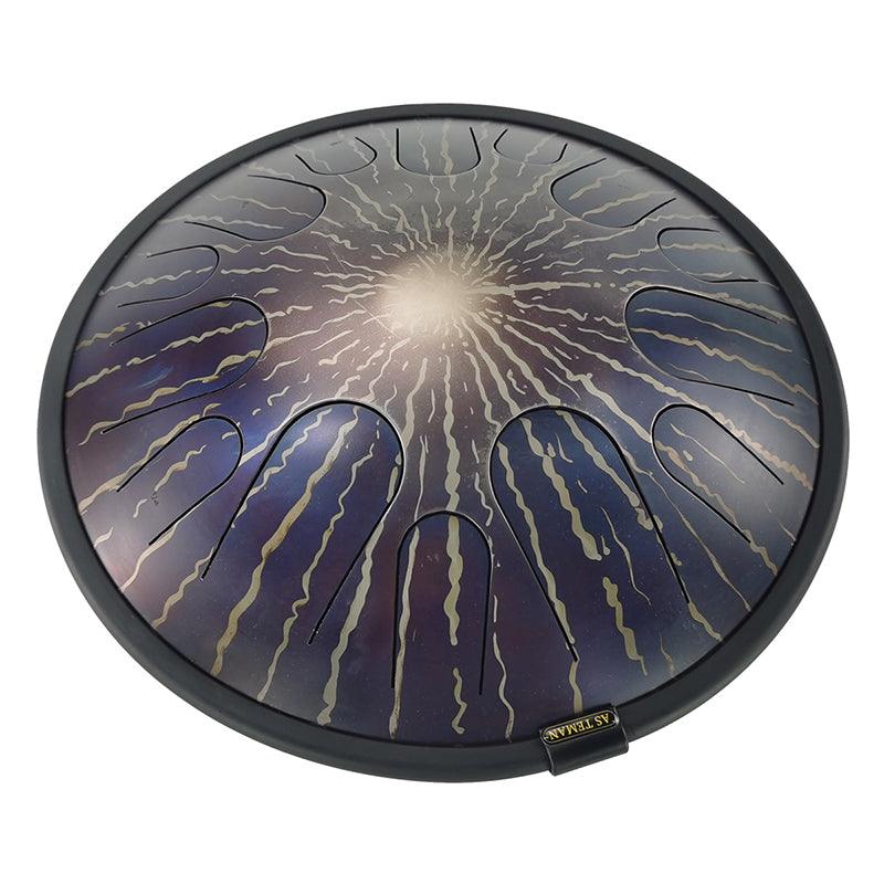 AS TEMAN Steel Tongue Drum | Stars Universe Series Tanktrommel für Yoga & Meditation mit Geschenkset | 14 Zoll 14 Töne Lila