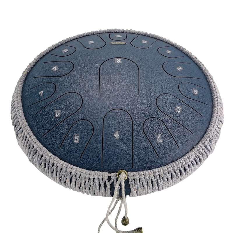 AS TEMAN Steel Tongue Drum | 14 Zoll 15 Töne Tanktrommel für Yoga & Meditation mit Geschenkset | Personalisierte Beschriftung
