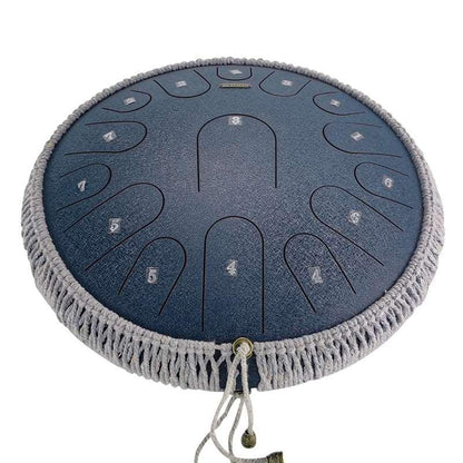 AS TEMAN Steel Tongue Drum | 14 Zoll 15 Töne Tanktrommel für Yoga & Meditation mit Geschenkset | Personalisierte Beschriftung