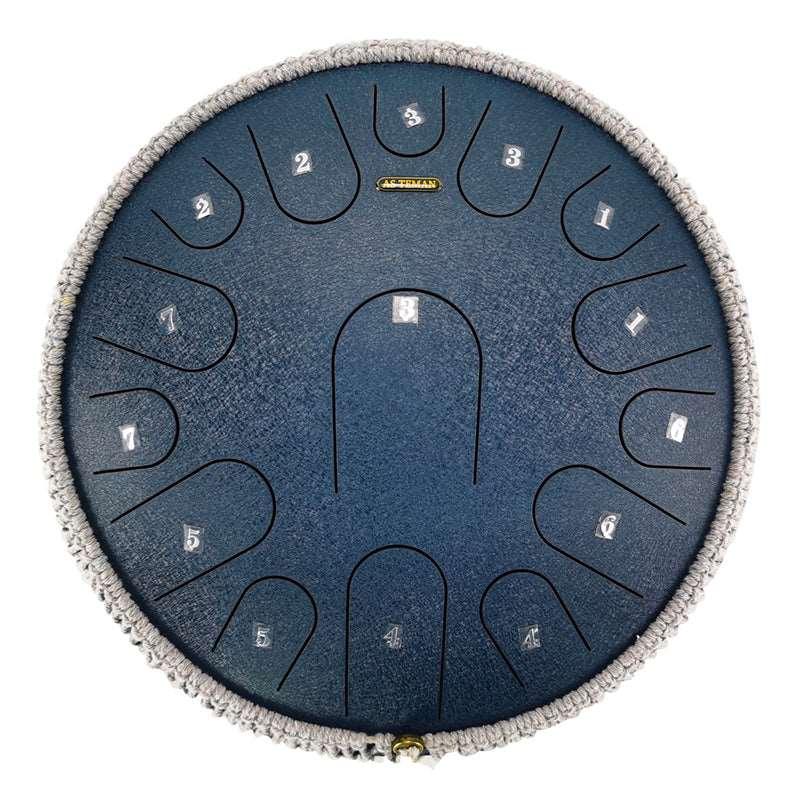 AS TEMAN Steel Tongue Drum | 14 Zoll 15 Töne Tanktrommel für Yoga & Meditation mit Geschenkset | Personalisierte Beschriftung