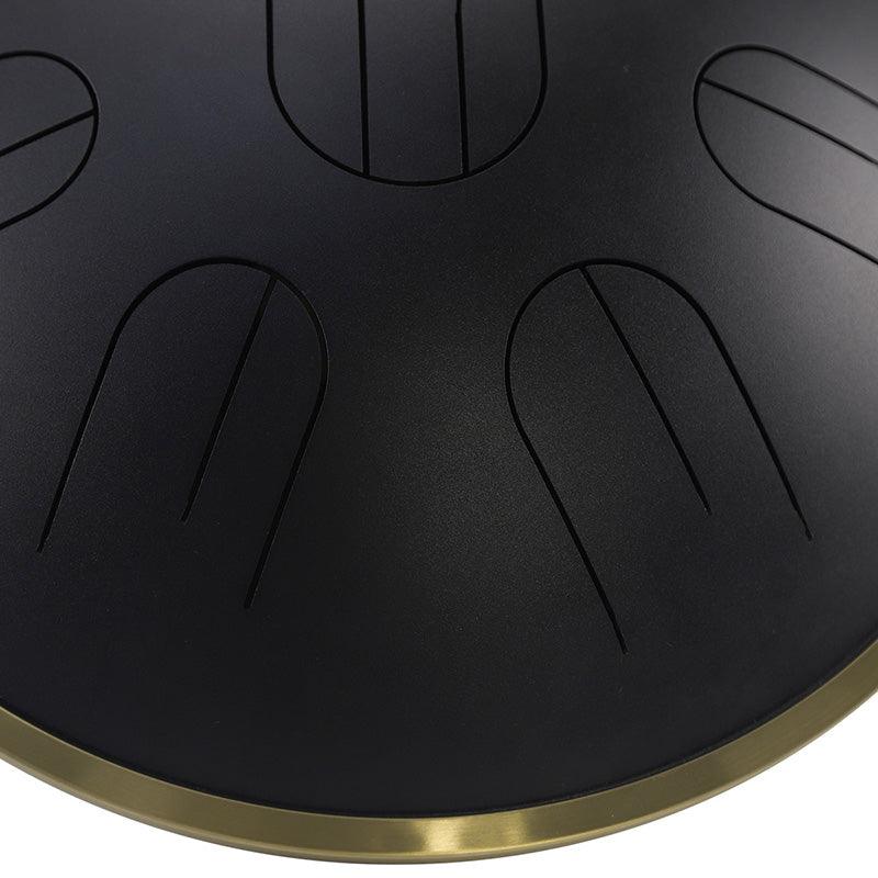 Lighteme Steel Tongue Drum | D Amara / C# Amara Black Tank Drum for Yoga & Meditation with gift set | 14 Inch 9 Notes