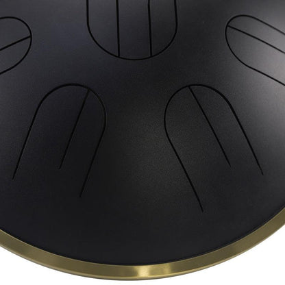 Lighteme Steel Tongue Drum | D Amara / C# Amara Black Tank Drum for Yoga & Meditation with gift set | 14 Inch 9 Notes