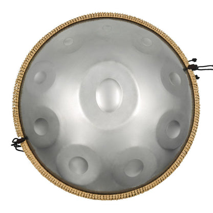 Lighteme Acier inoxydable Handpan Drum Argent Sterling 22 Pouces 10 Notes Ré Mineur Kurd Scale Hangdrum