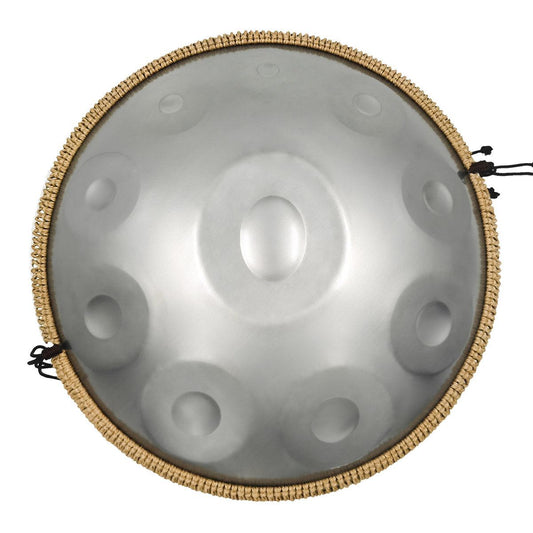Lighteme Edelstahl Handpan Drum Sterling Silber 22 Zoll 10 Noten d-Moll Kurd Scale Hangdrum