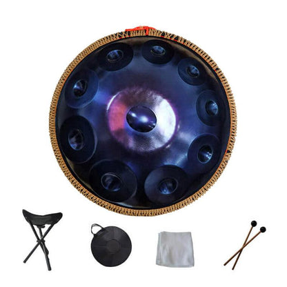 Lighteme Pressage à La Machine 22 Pouces 10 Notes Ré Mineur Acier Inoxydable Handpan Drum