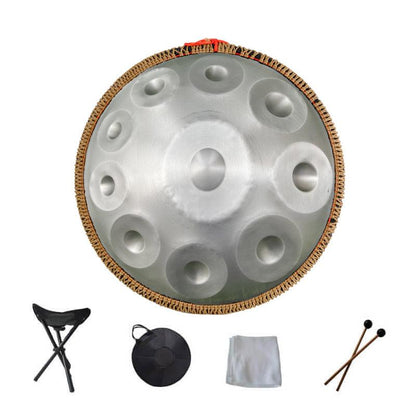 Lighteme Pressage à La Machine 22 Pouces 10 Notes Ré Mineur Acier Inoxydable Handpan Drum
